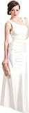 Cowl-Back Satin Long Gown with Crystal Pin Junior Plus Size