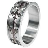 Gothic Cross Two Tone Stainless Steel Band Ring size 11