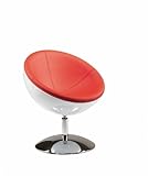 Geneius Modern Style Bowl Shape Swivel Chair - A312WH/RED