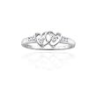14K White Gold 0.12 ct. Diamond Heart Ring