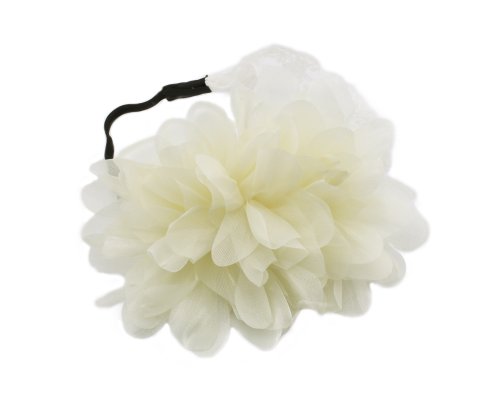 Flower Toddlers Infant Baby Girl Princess Headband Hair Band Headwear accessories Crochet Lace princess pattern Size S Yellow