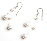 Oi! Ladies E0392 White Fresh Water Pearl and Crystal Earrings