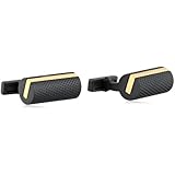 Kenneth Cole Men's Kcny Matte Black Barrel Cufflink with Brushed Gold Insert