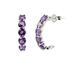 Sterling Silver Round Amethyst Gemstone 