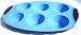 SiliconeZone New Wave Standard Muffin Pan, Bright Blue /Chocolate