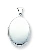 14k White Gold Polished Oval Locket