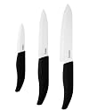 Miyako 3-piece Ceramic Knife Gift Set (6" Chef's, 5" Utility & 3" Paring), Glossy White