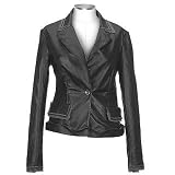 Forzieri Embroidered Black Distressed Italian Leather Blazer