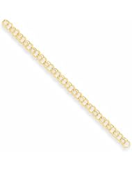 Genuine 14K Yellow Gold Hollow Double Link Charm Bracelet 7 Inches 1 Grams Of Gold 100% Satisfaction Guaranteed.