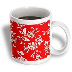 Hibiscus Flower On Red - 11oz Mug