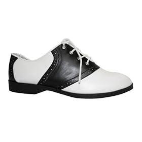 Womens 50s Saddle Shoes in Black and White
