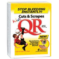 Kids QR Powder Bandage Stops Bleeding Instantly, Minor Cuts And Scrapes for Children - 4 Single Applications
