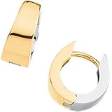 14K Two Tone Gold Hinged Earring