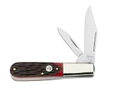 Magnum by Boker Bonsai Barlow Knife with Jigged Red Bone Handle