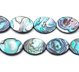Abalone Shell Flat Oval Beads 10x14mm