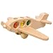 Large Wooden Toy Airplane: "Natural Wood Toy Airplane with 3 Figures" by Kinderkram Germany: Educational Waldorf Inspired Educational Play Toys