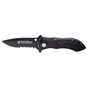 Smith and Wesson CK2BS Homeland Security Serrated Drop Point Knife, Black by Smith & Wesson