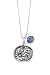 Sterling Silver Aster Necklace with Blue Crystal Accent, 18"