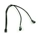 12 inch 4-Pin PWM Fan Y Cable, Female to 2 Male w/ Black Sleeved