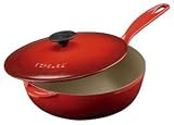 Le Creuset Enameled Cast-Iron 3-Quart Saucier Pan, Red