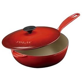 Le Creuset Enameled Cast-Iron 3-Quart Saucier Pan, Red by Le Creuset