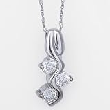 Ladies 1/4 Carat Diamond Pendant in 14k White Gold