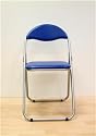 ADULT TUBULAR FOLDING CHAIR CAMPING OFFICE KITCHEN CHAIR WITH PADDED SEAT blue