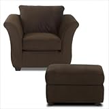 IMAGE OF Serendipity Velvet Chair and Ottoman Set in Belsire Chocolate