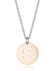 Rebecca "Word" Rose Gold Over Bronze Letter "S" Necklace