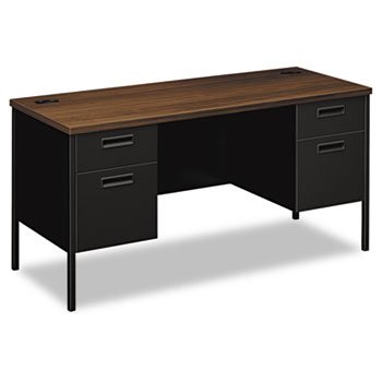 HON P3231ZP - Metro Series Kneespace Credenza, 60w x 24d x 29-1/2h, Columbian Walnut/Black-HONP3231ZP HON P3231ZP - Metro Series Kneespace Credenza, 60w x 24d x 29-1/2h, Columbian Walnut/Black-HONP3231ZP