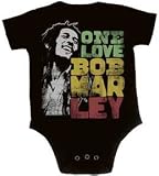 BOB MARLEY - Smiling Love - Vintage Black Onesie / Baby T-shirt