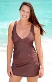 Brown Plus Size Empire Tank - Women's Swimwear Plus Size Swimsuit