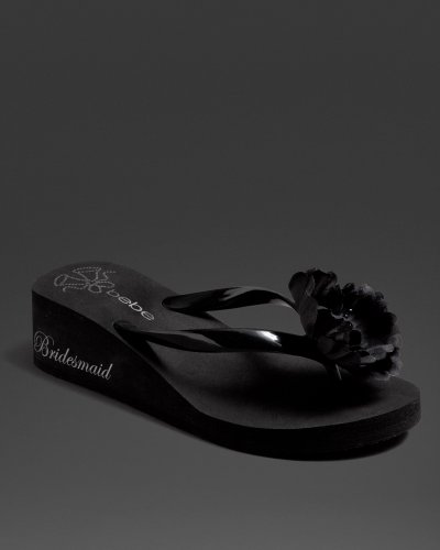 Bridesmaid Wedding Bell Flip Flop – BLACK (M)