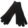 Fownes Womens Soft & Sleek Black Cable Knit Gloves