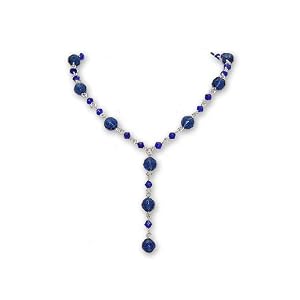 6 Sets Sapphire Blue Crystal Bead Necklace and Earring Sets - Bridesmaid... by
