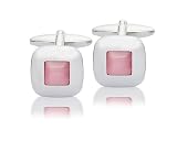 Image of Pink cat's Eye Fashion Cufflinks 5712