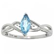 New White Gold Twisted Ring Marquise Blue Topaz Diamond