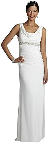 Cowl Neck Jersey Wedding Dress with Beaded Detail