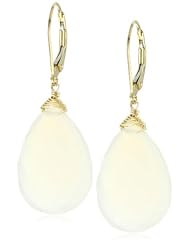 Dana Kellin Large Milky Quartz Pear Briolette Drop Earrings
