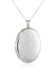 Momento Lockets Sterling Silver Oval Shaped Locket Necklace