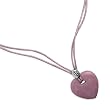 Pink Rhodonite Heart Pendant Leather Cord
