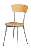 Cafe Chair - Natural Finish with Steel Legs