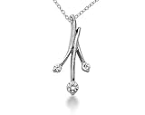 0.18CTW Diamond Three Stone Leaf Pendant in Platinum
