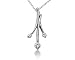 0.18CTW Diamond Three Stone Leaf Pendant in 14k White Gold