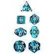 Polyhedral 7-Die Translucent Dice Set - Teal