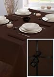 100% Cotton 54in x 70in Chocolate Tablecloth and 4 Napkin Set