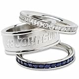 Jimmie Johnson Logo Crystal Stacked Ring Set (Size 6)