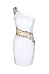 Sexy Satin Backless Beaded Cocktail Short Sheath One Shoulder Short Sleeves Sleeveless Prom Dress/Wedding Party Dress/Mini Dress 