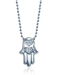 Alex Woo "Little Faith" Diamond and 14kt White Gold Hamsa Hand Pendant Necklace