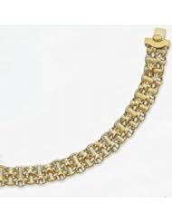 12mm 14k Fancy Hollow Bracelet 7.5"